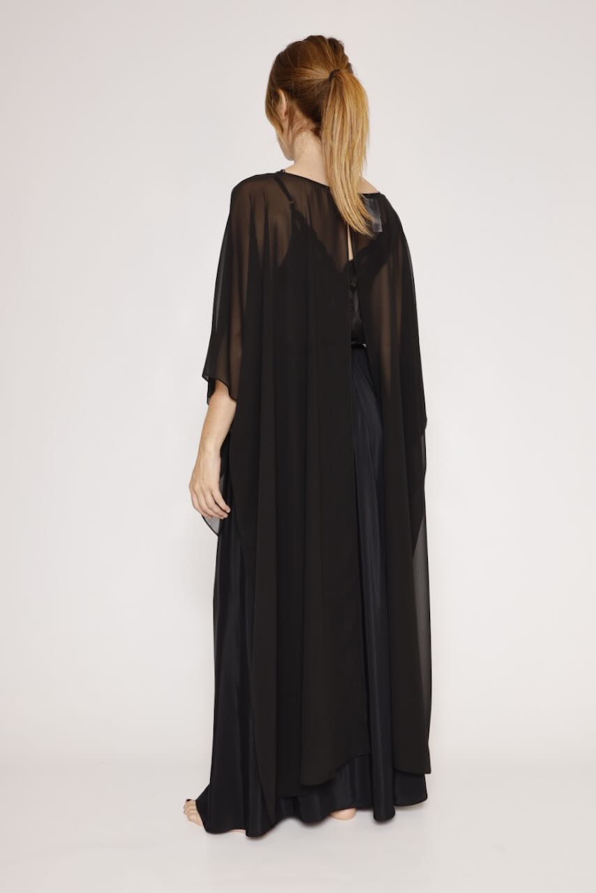 Blusa tipo capa asimétrica 63-2189-NEGRO