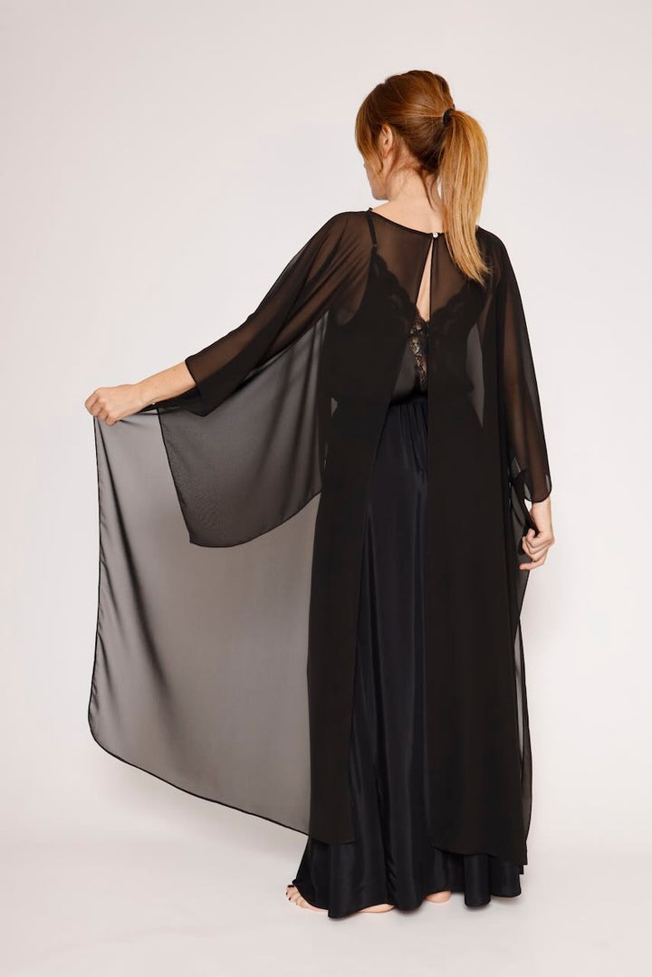 Blusa tipo capa asimétrica 63-2189-NEGRO