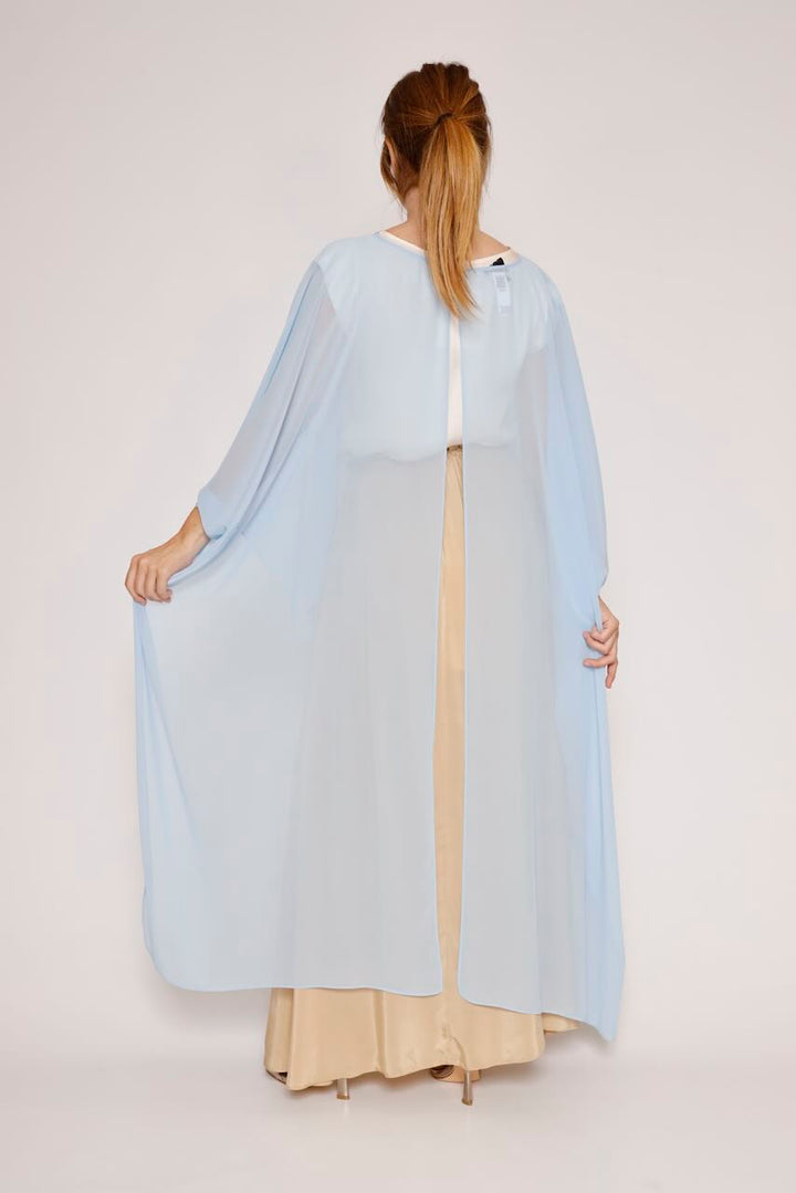 Blusa tipo capa asimétrica 63-2189-AZUL