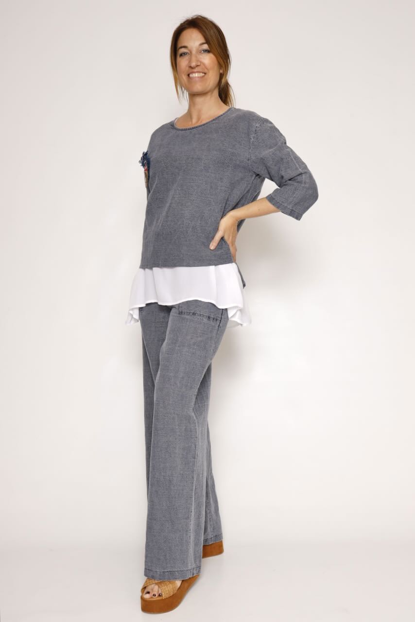 CAMISETA LINO P26DD113-JEANS