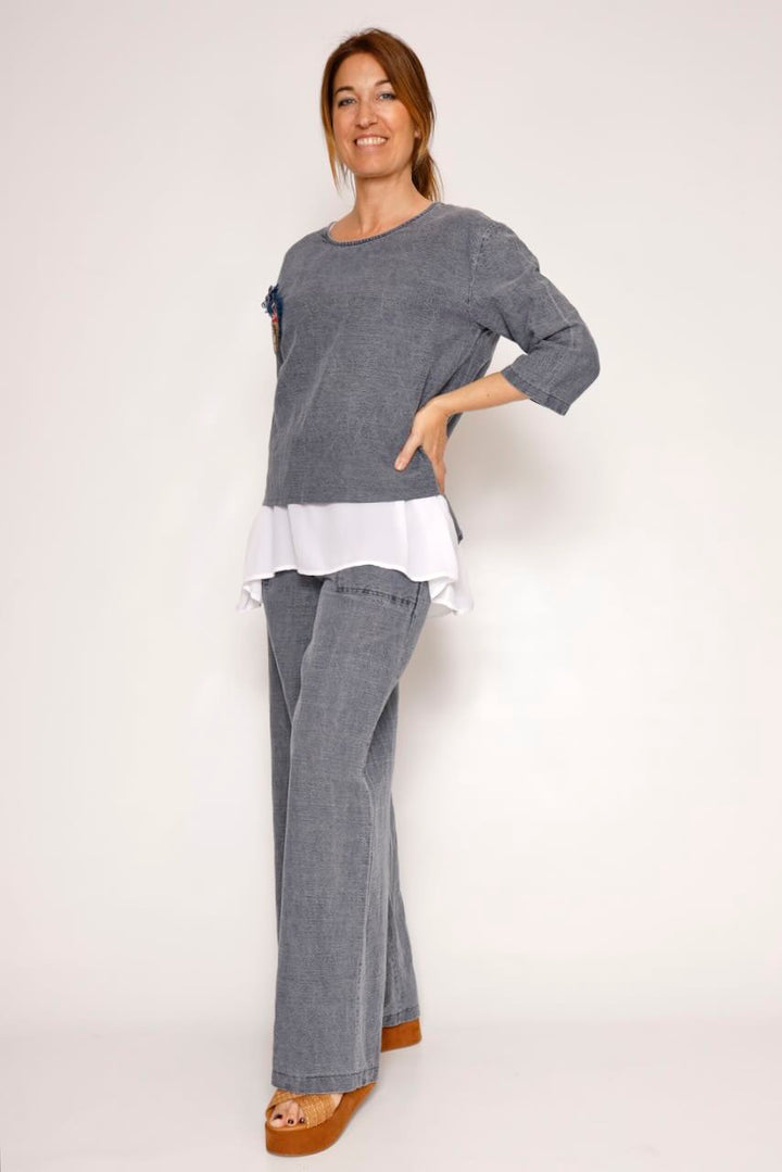 CAMISETA LINO P26DD113-JEANS