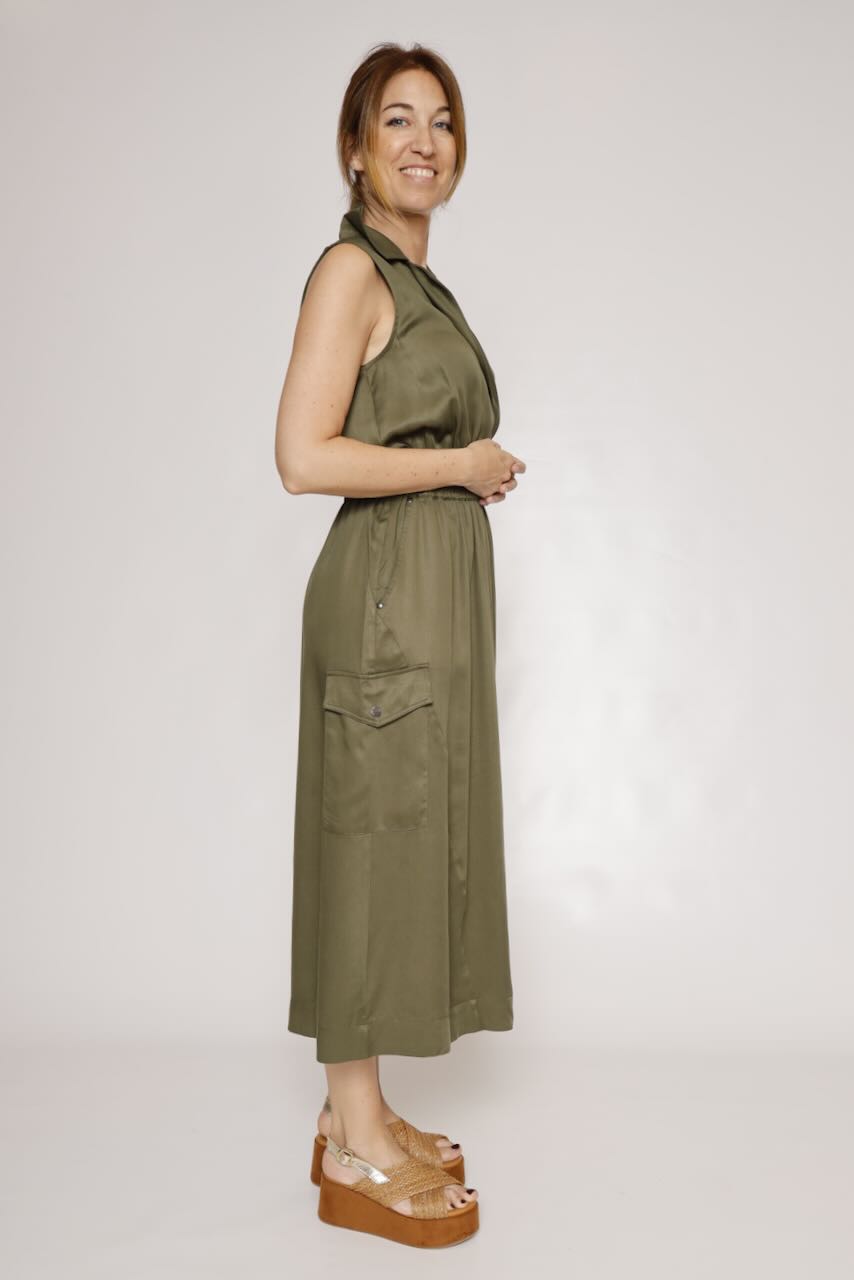 VESTIDO ROW PLAIN-MILITAR