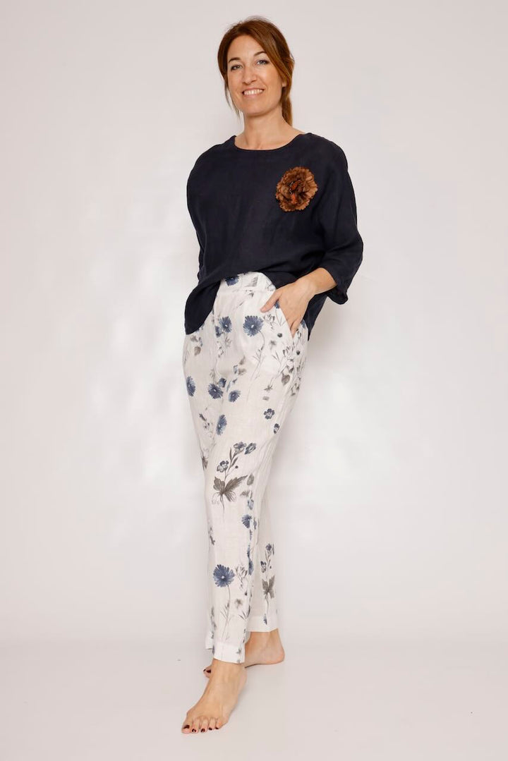 PANTALÓN P25DL203-BLANCO/AZUL