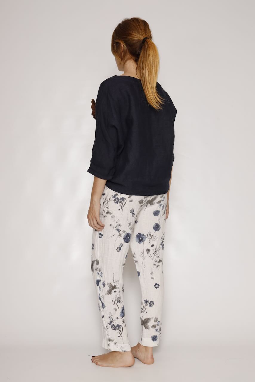 PANTALÓN P25DL203-BLANCO/AZUL