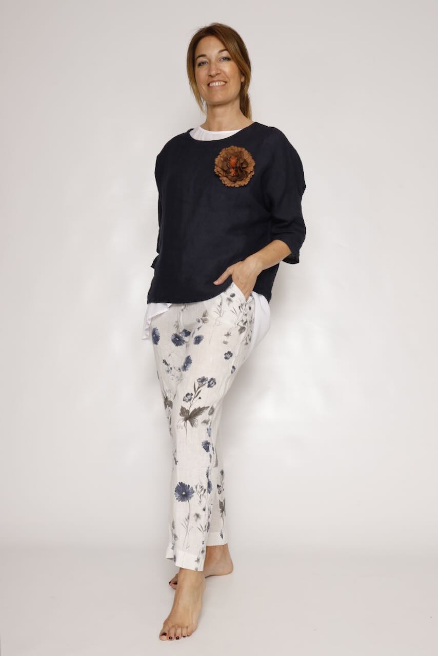 PANTALÓN P25DL203-BLANCO/AZUL