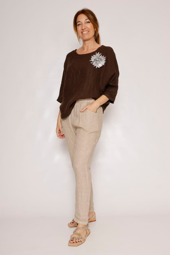 BLUSA P25RU415-MARRON