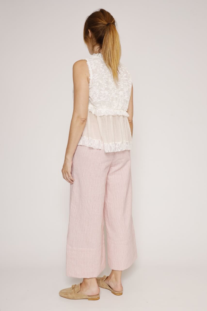 PANTALON BY10299-BLANCO/ROJO