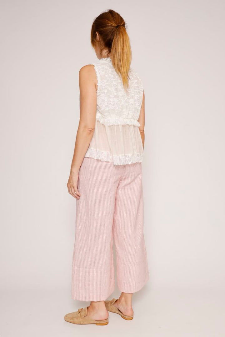 PANTALON BY10299-BLANCO/ROJO