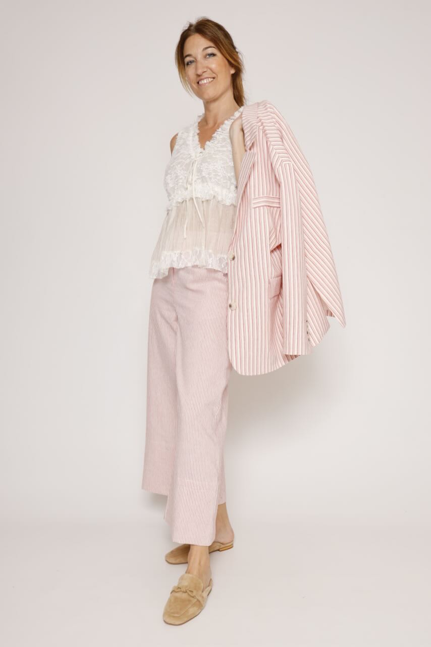 PANTALON BY10299-BLANCO/ROJO