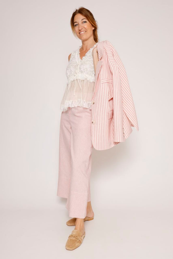 PANTALON BY10299-BLANCO/ROJO