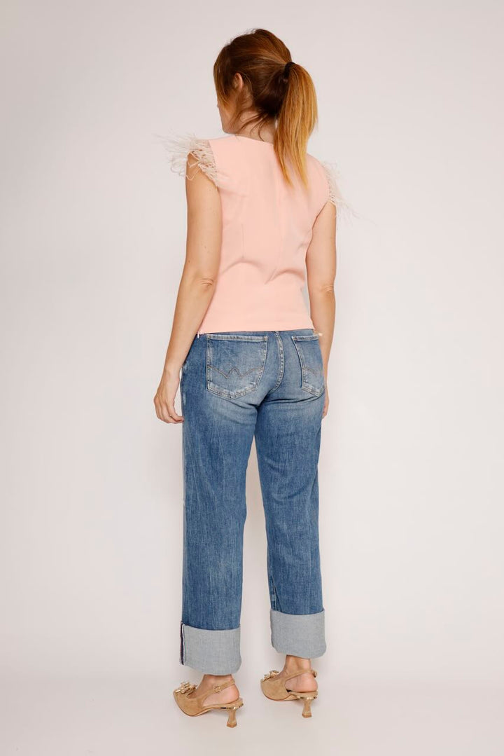 TOP PLUMAS 4159-ROSA/BLANCO