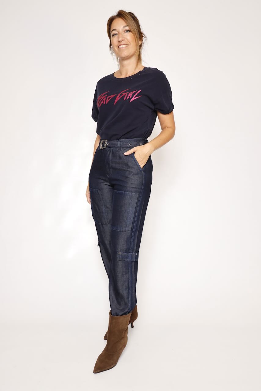 VAQUERO CARGO AZUL CIARA DENIM
