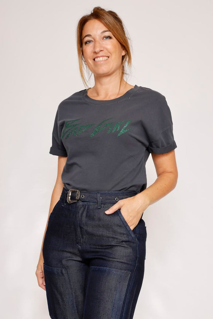 CAMISETA ANTRACITA TOMIA WORD