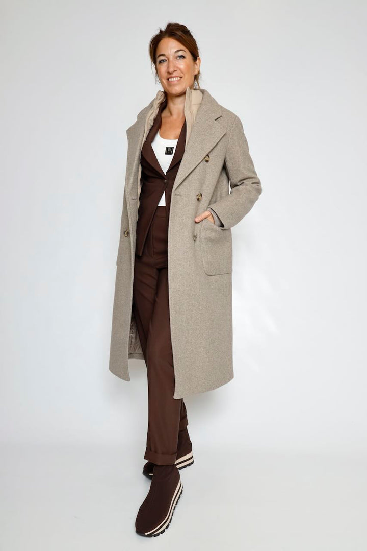 ABRIGO CON CUELLO DESMONTABLE TAUPE NOOMI.7002612