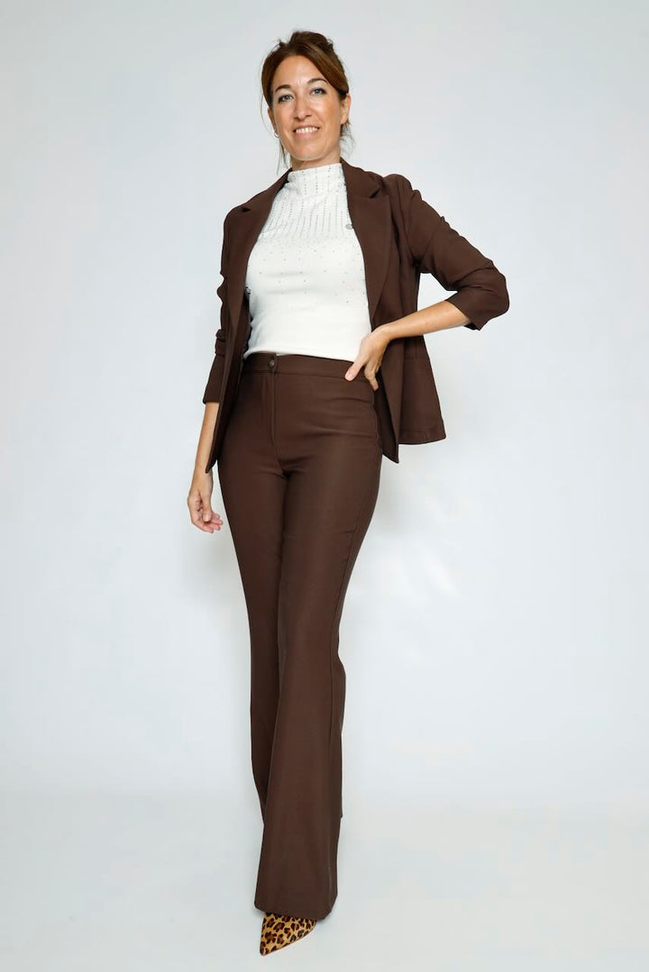 PANTALON VESTIR MARRON A26PL208