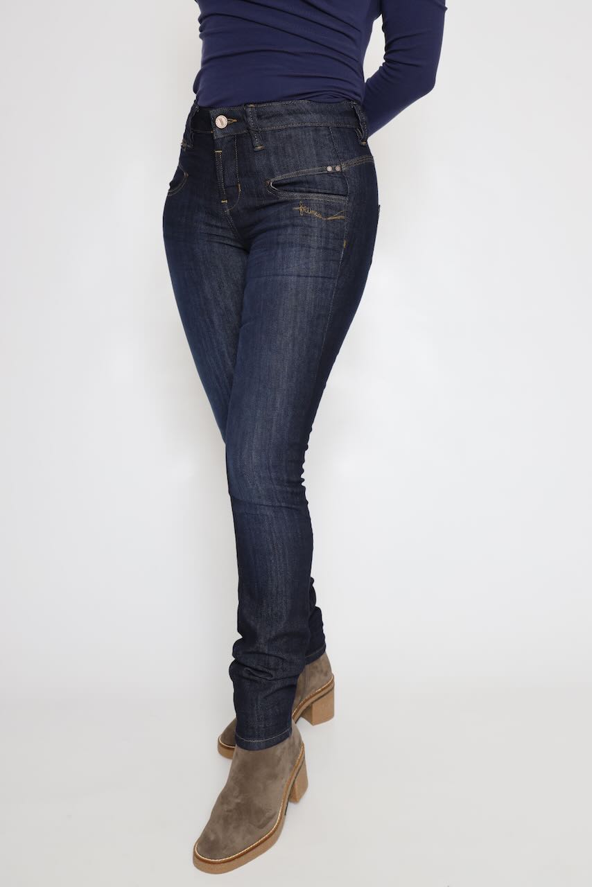 JEANS SLIM  DE TALLE ALTO AZUL NOCHE ALEXA HIGH WAIST SDM