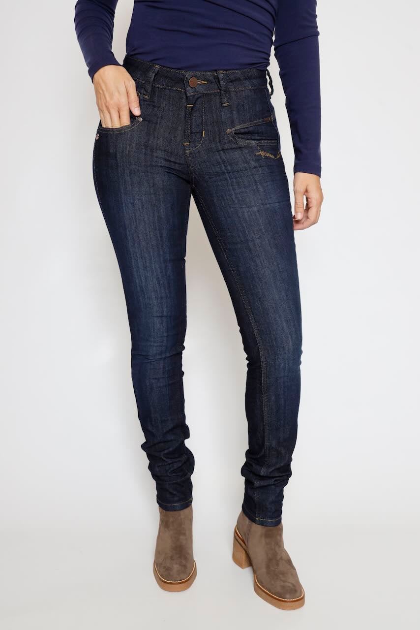 JEANS SLIM  DE TALLE ALTO AZUL NOCHE ALEXA HIGH WAIST SDM