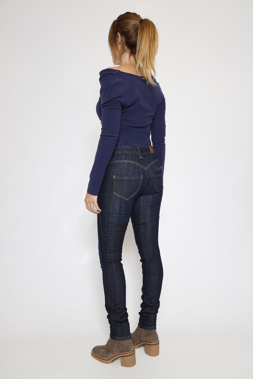 JEANS SLIM  DE TALLE ALTO AZUL NOCHE ALEXA HIGH WAIST SDM