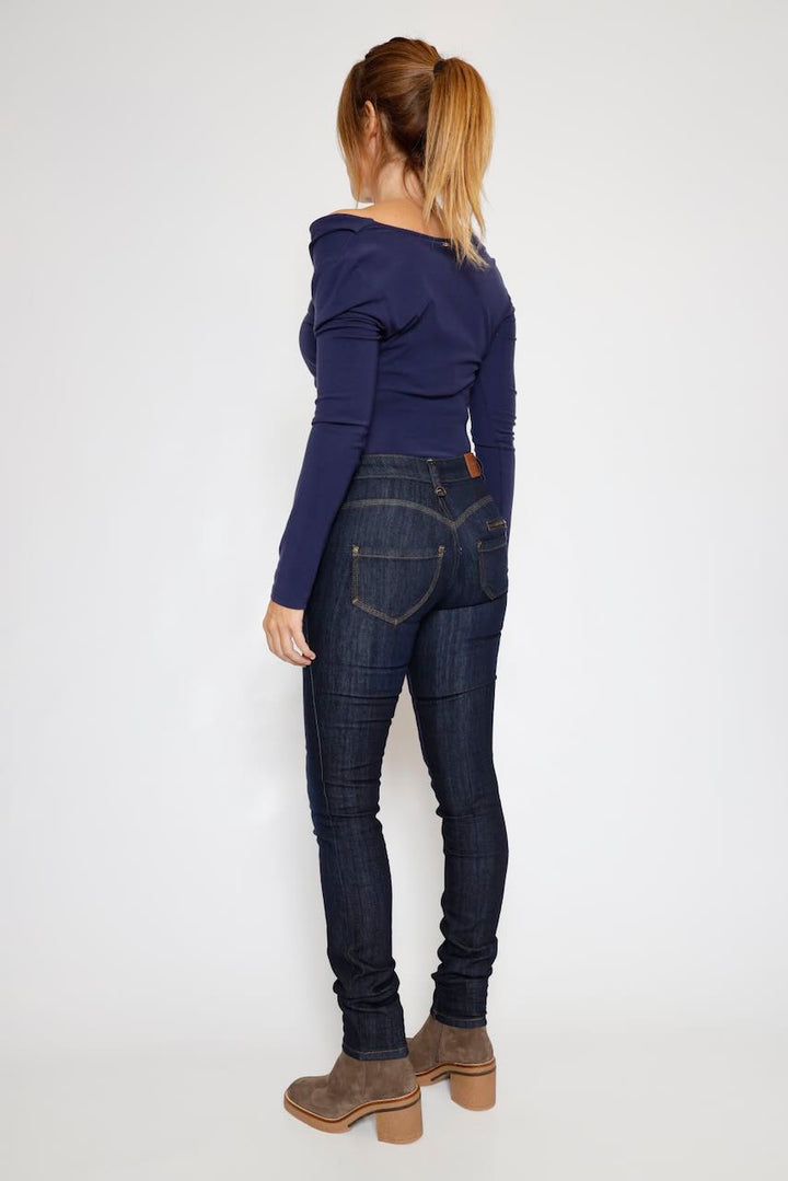 JEANS SLIM  DE TALLE ALTO AZUL NOCHE ALEXA HIGH WAIST SDM