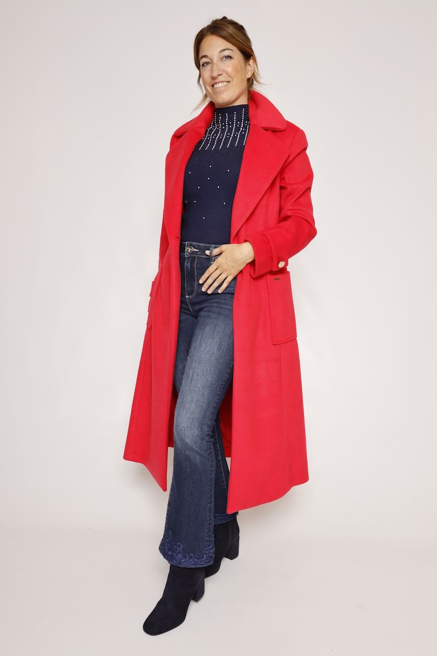 ABRIGO LARGO ROJO CORTE REGULAR  WC1009W40601