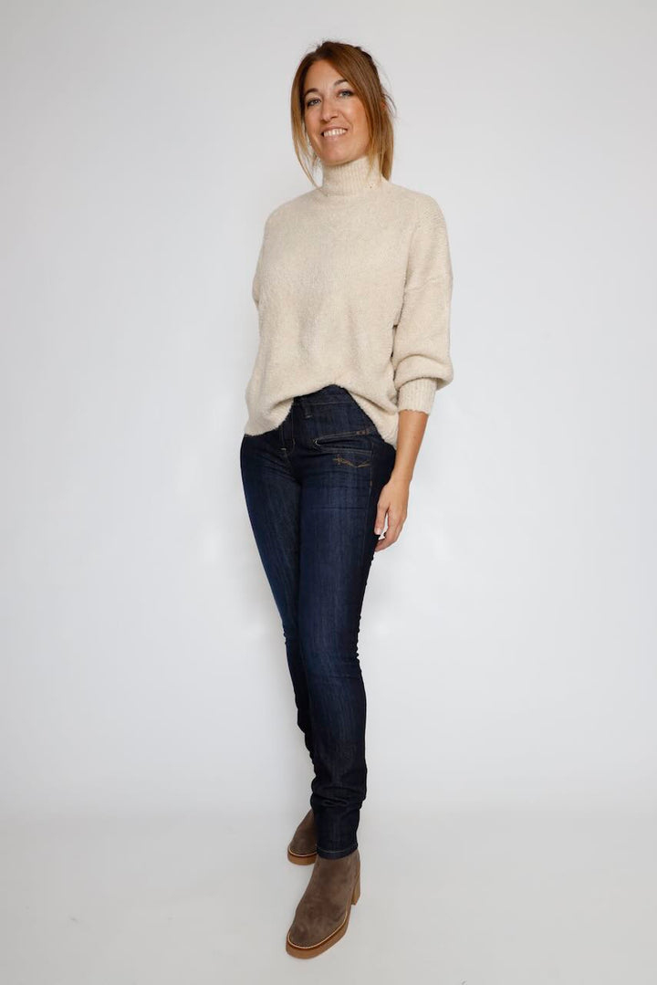JEANS SLIM  DE TALLE ALTO AZUL NOCHE ALEXA HIGH WAIST SDM