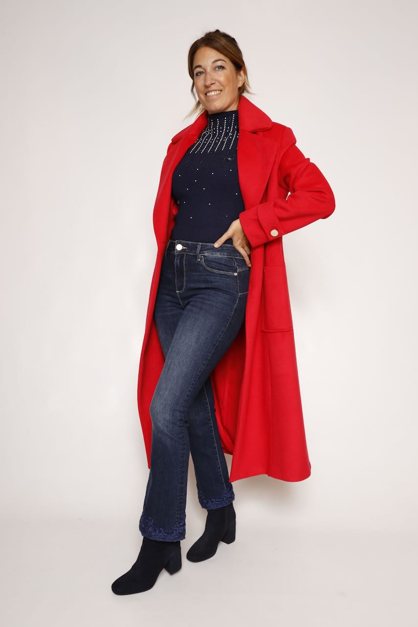 ABRIGO LARGO ROJO CORTE REGULAR  WC1009W40601