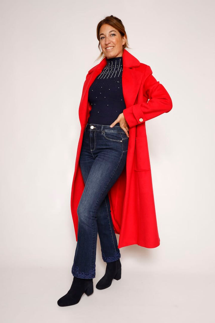 ABRIGO LARGO ROJO CORTE REGULAR  WC1009W40601