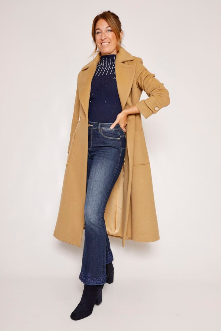 ABRIGO LARGO CAMEL CORTE REGULAR WC1009W40601
