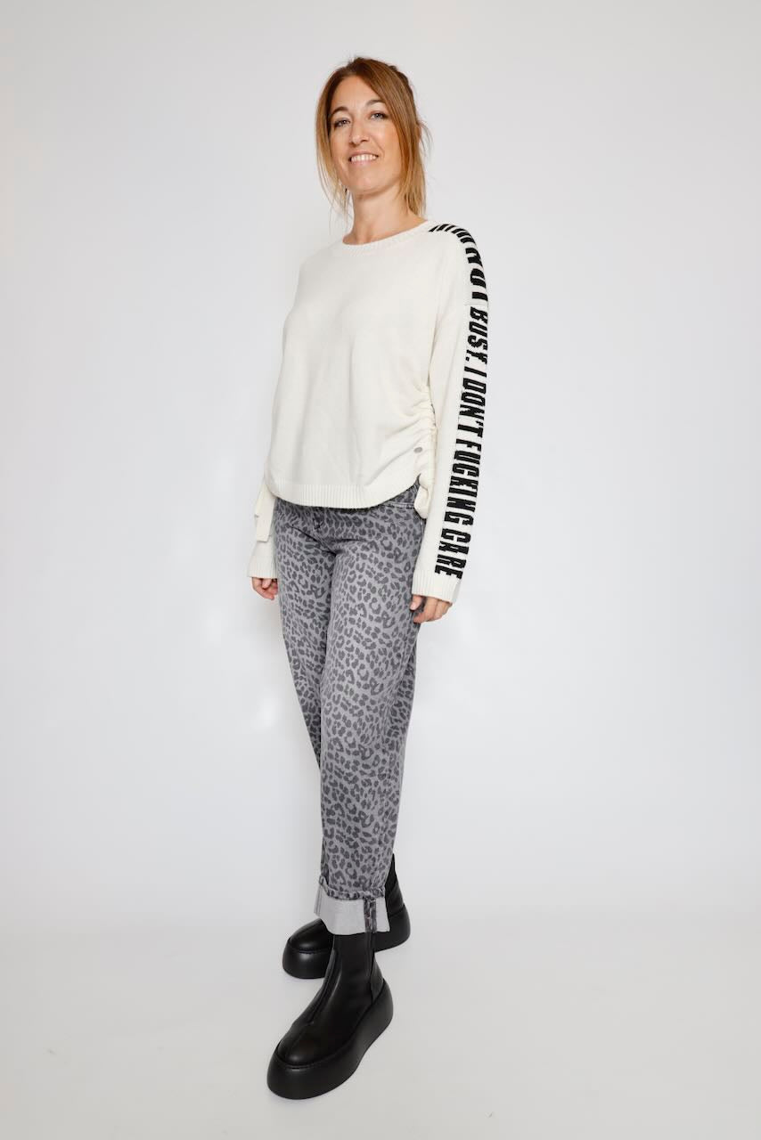 JERSEY LAZOS LATERALES BLANCO PHAREEL INTARSIA