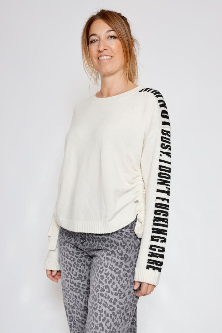JERSEY LAZOS LATERALES BLANCO PHAREEL INTARSIA