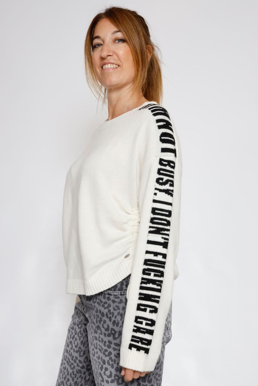 JERSEY LAZOS LATERALES BLANCO PHAREEL INTARSIA