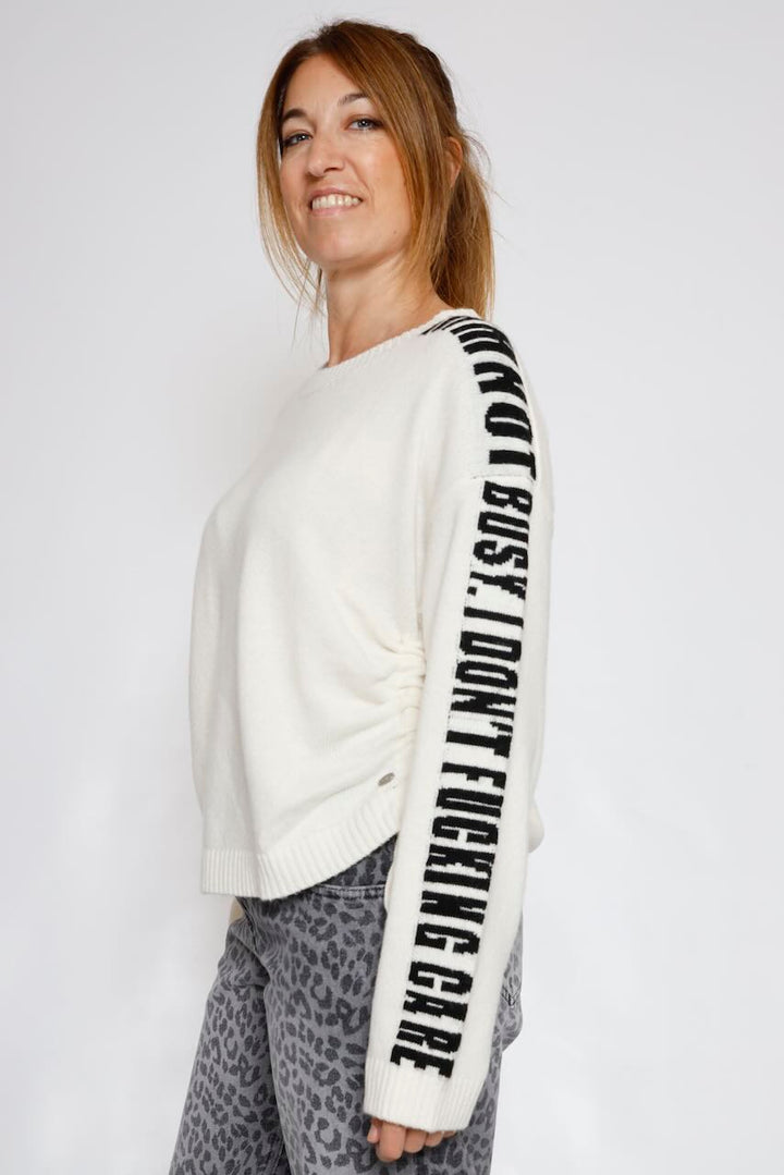JERSEY LAZOS LATERALES BLANCO PHAREEL INTARSIA