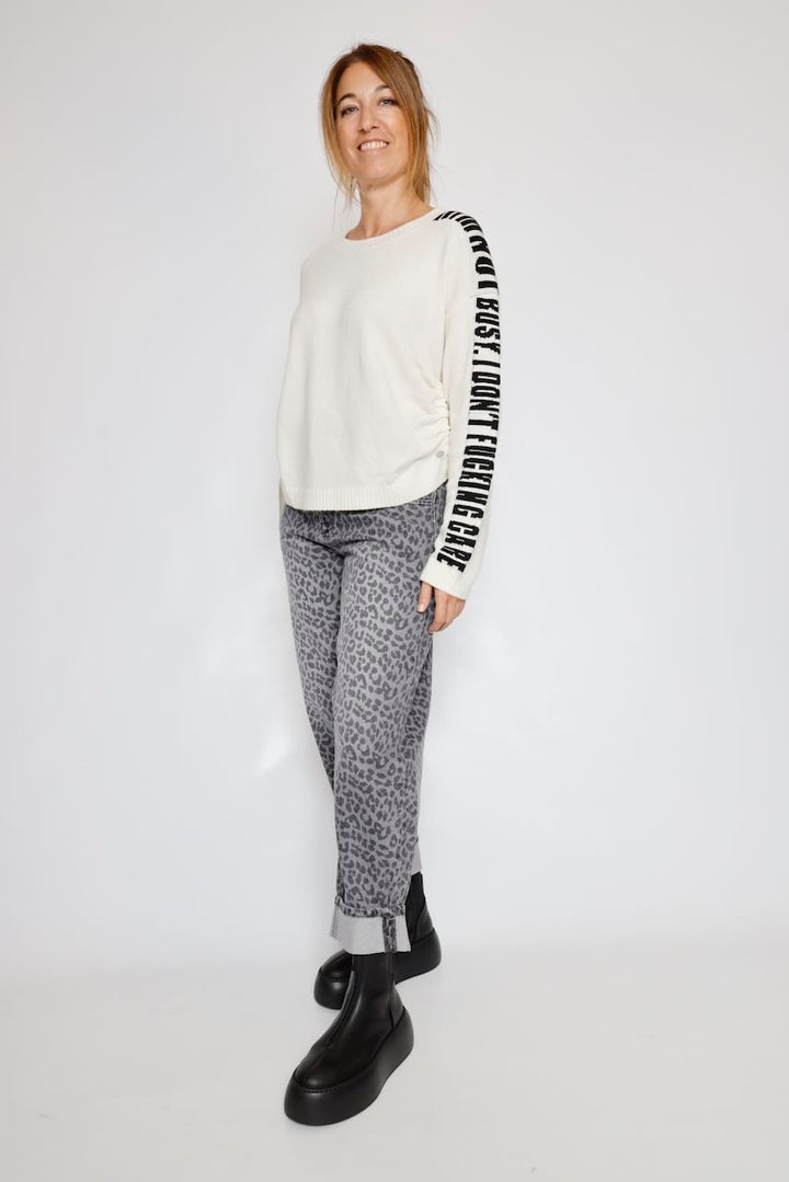JERSEY LAZOS LATERALES BLANCO PHAREEL INTARSIA