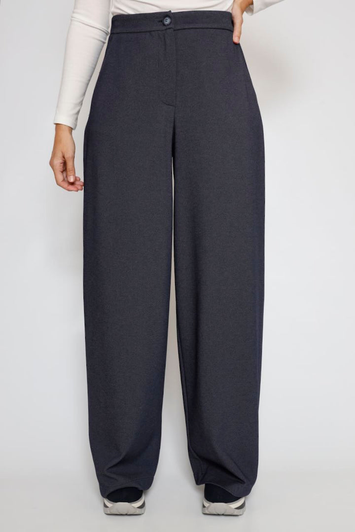 PANTALÓN ANCHO DE TALLE ALTO EN AZUL BY11242