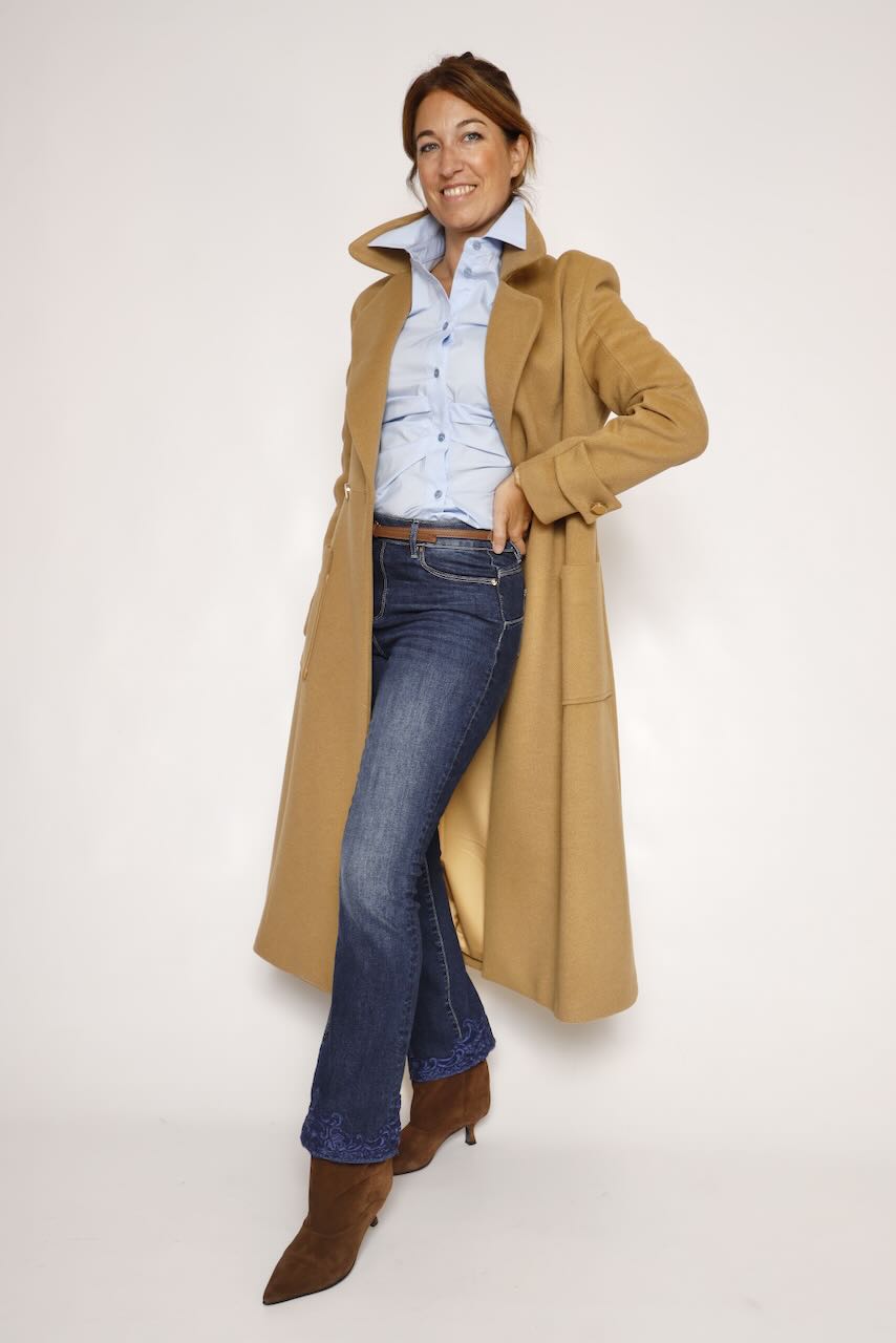 ABRIGO LARGO CAMEL CORTE REGULAR WC1009W40601