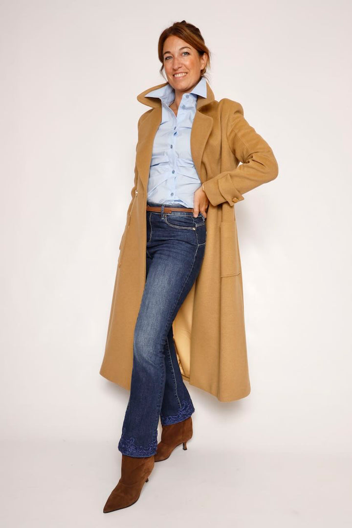ABRIGO LARGO CAMEL CORTE REGULAR WC1009W40601