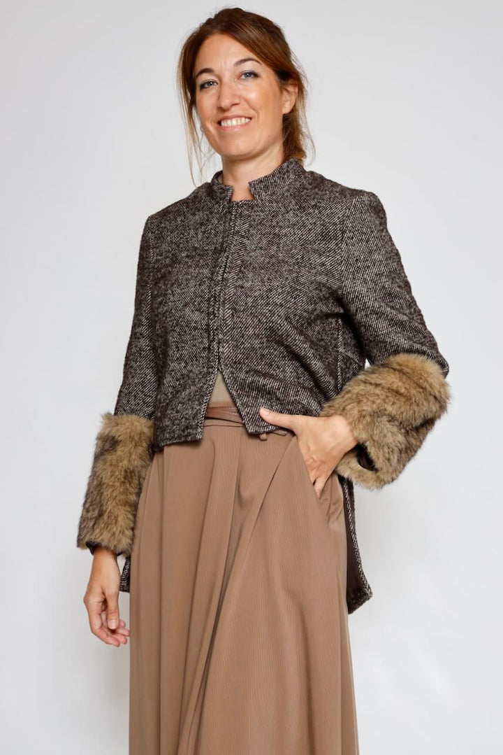 CHAQUETA TIPO TWEED PELO A26PL602