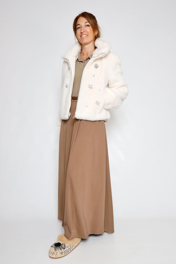 VESTIDO LARGO KAKI BY11240