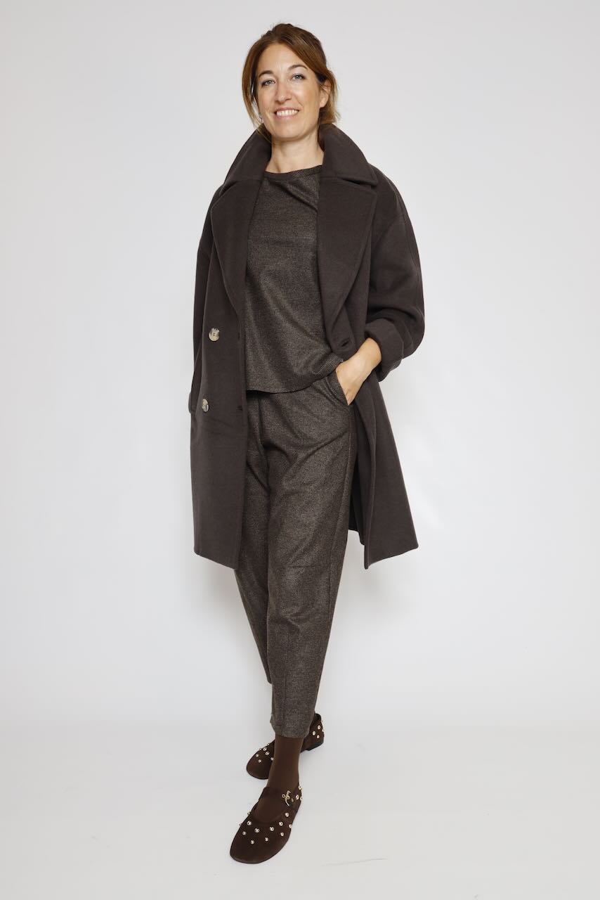 CAMPANOLO / CAMISETA EVASÉ MARRÓN GRISACEO T484MER