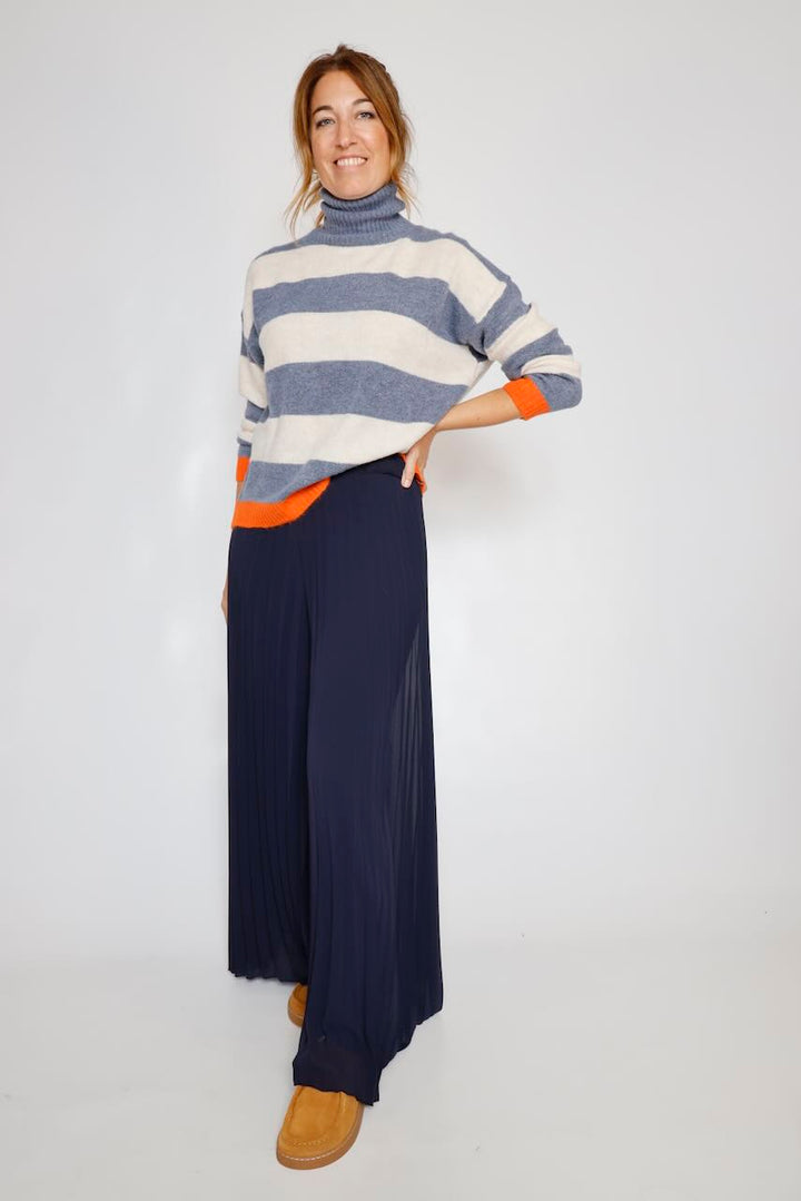 JERSEY DE PUNTO A RAYAS AZUL A26IT505