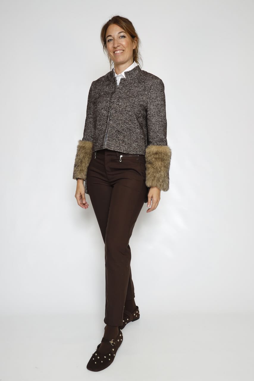 CHAQUETA TIPO TWEED PELO A26PL602