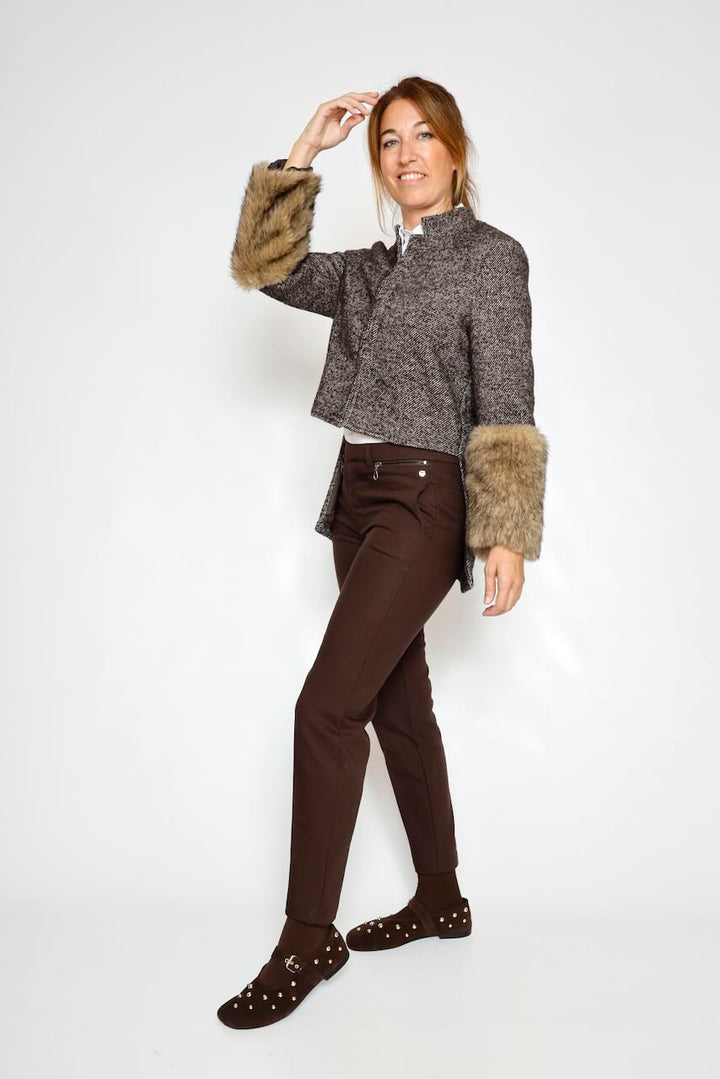 CHAQUETA TIPO TWEED PELO A26PL602