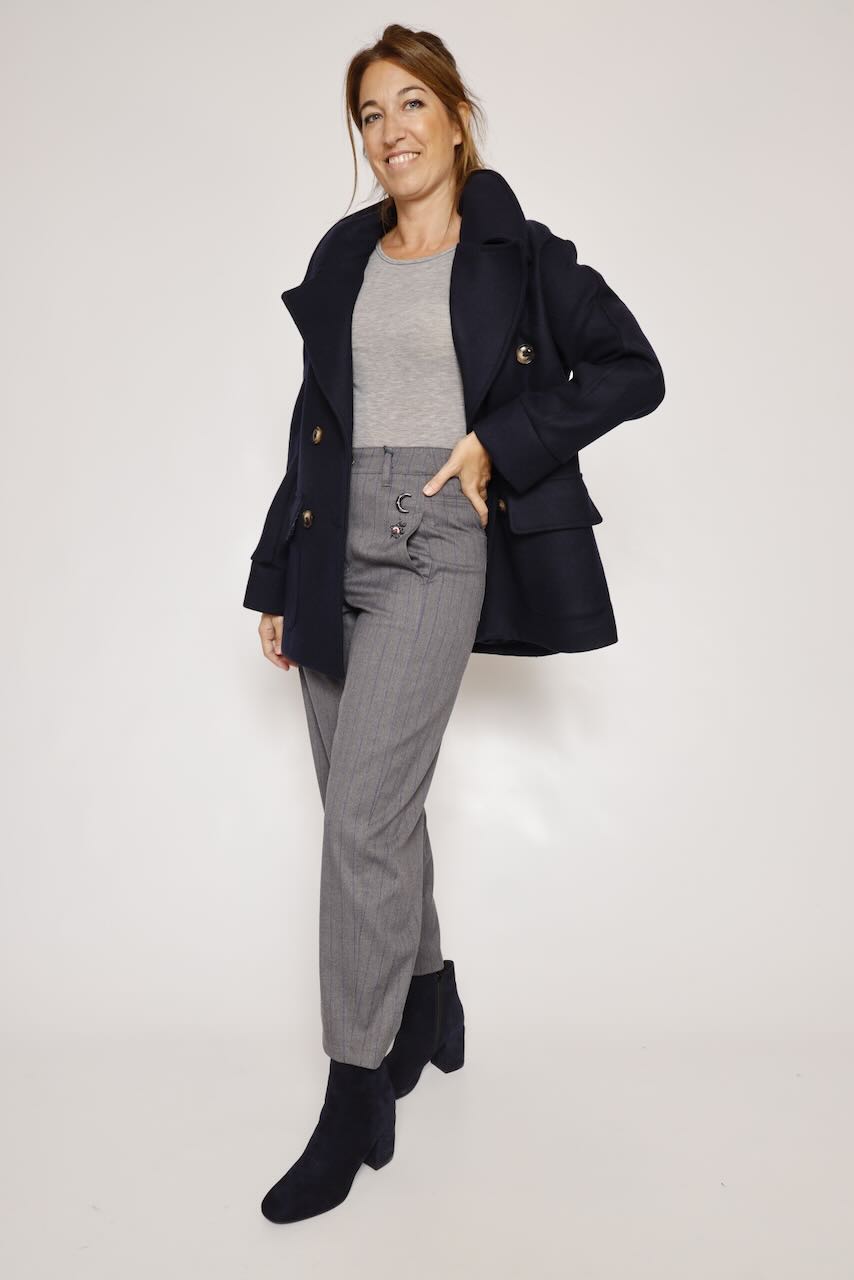 PANTALÓN BARREL GRIS ROSALIA LAMOROZO