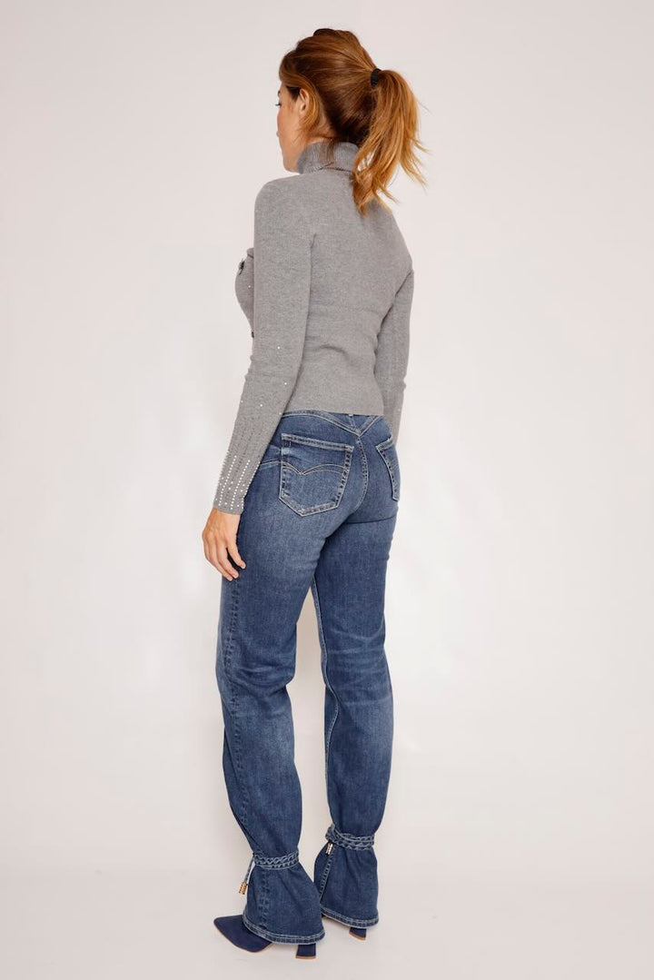 JERSEY GRIS CON APLICACIONES BRILLANTES WT7021K506R9