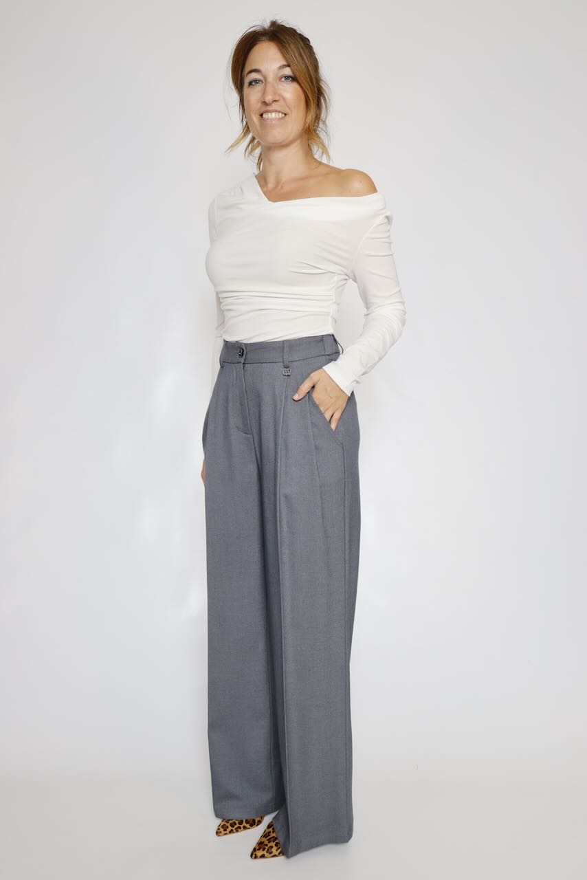 PANTALÓN PALAZZO GRIS  WV3004W81301