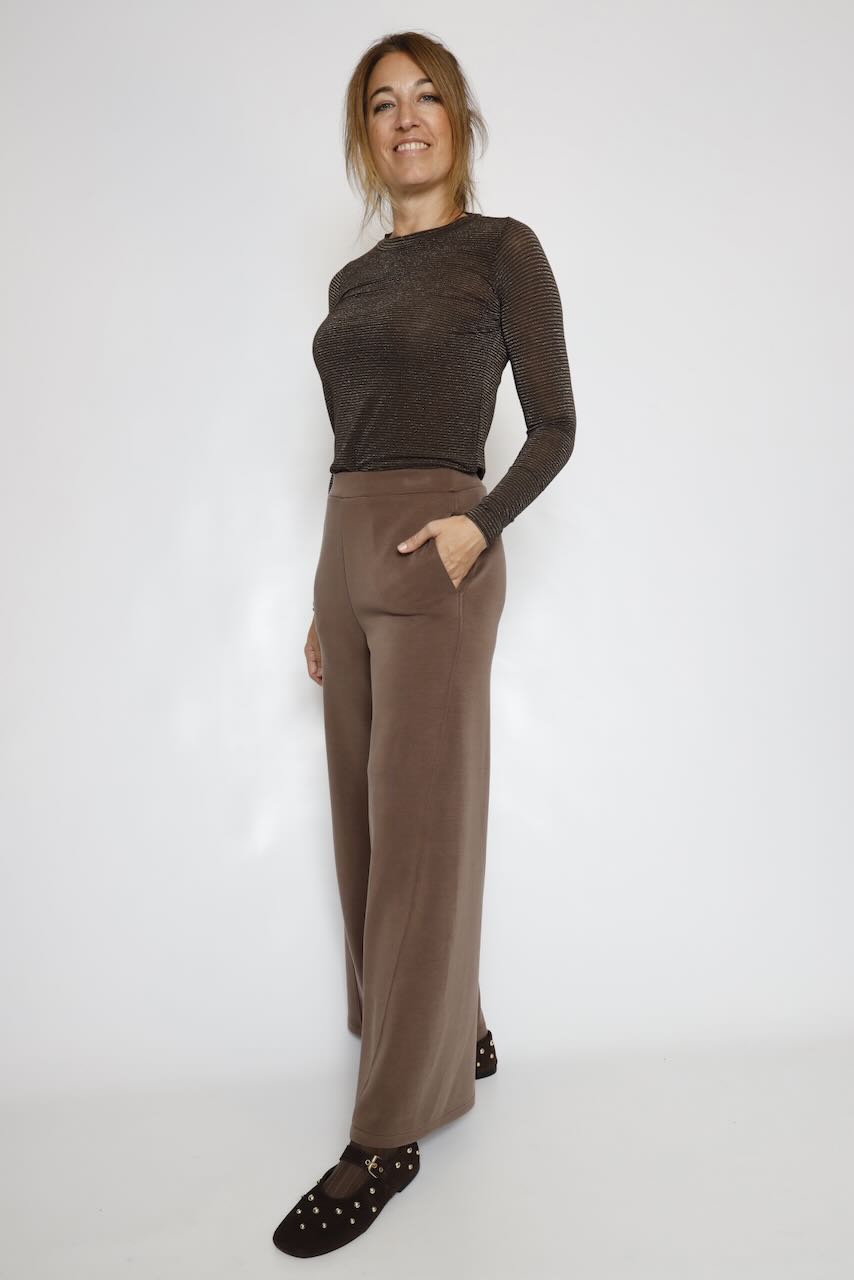 PANTALON ANCHO MARRON BY11248