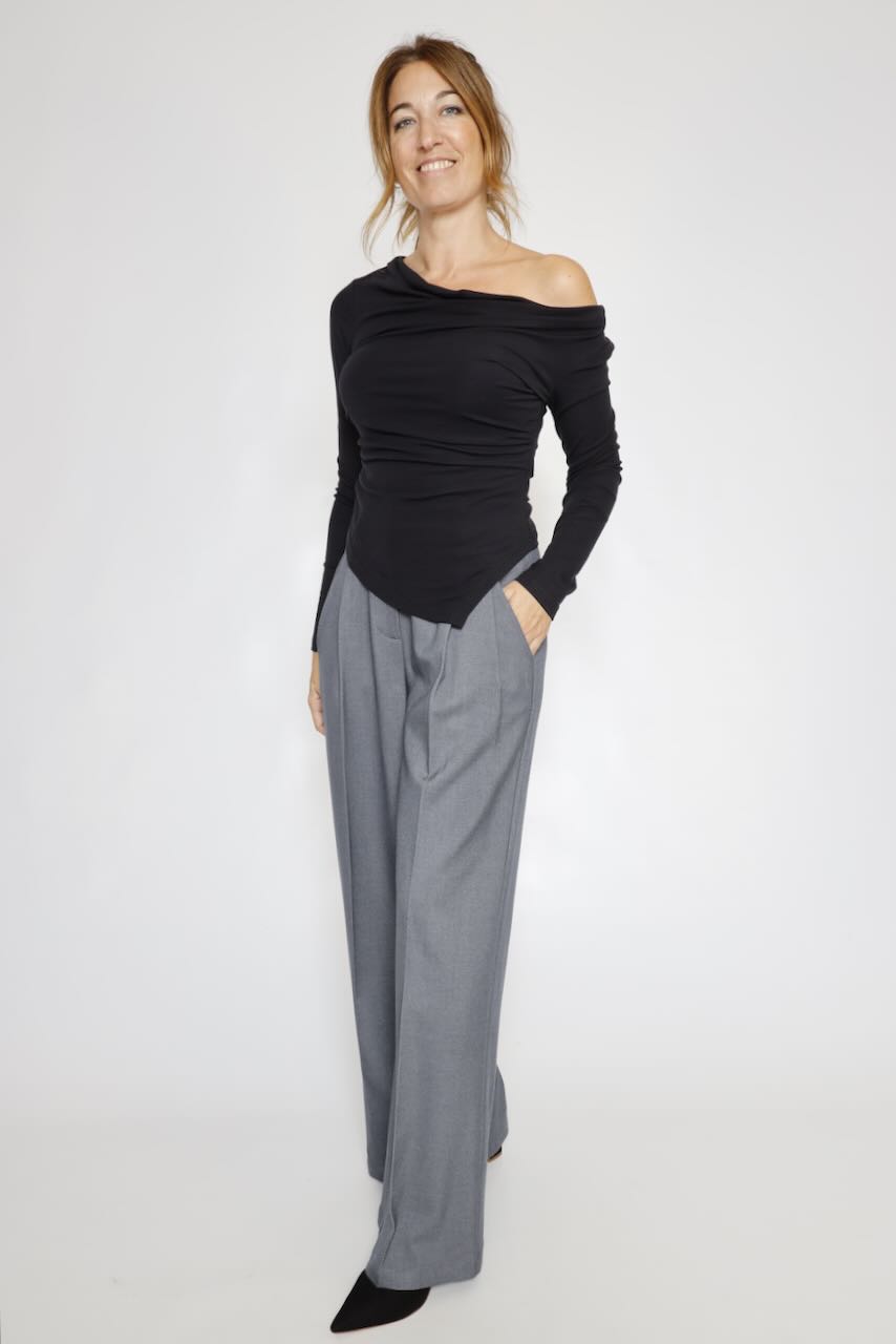 PANTALÓN PALAZZO GRIS  WV3004W81301