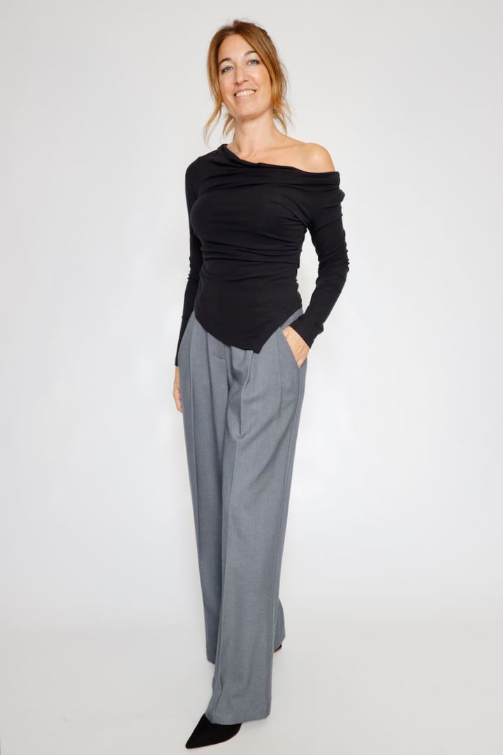 PANTALÓN PALAZZO GRIS  WV3004W81301