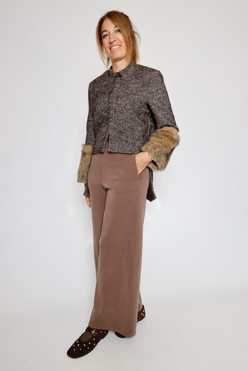 PANTALON ANCHO MARRON BY11248