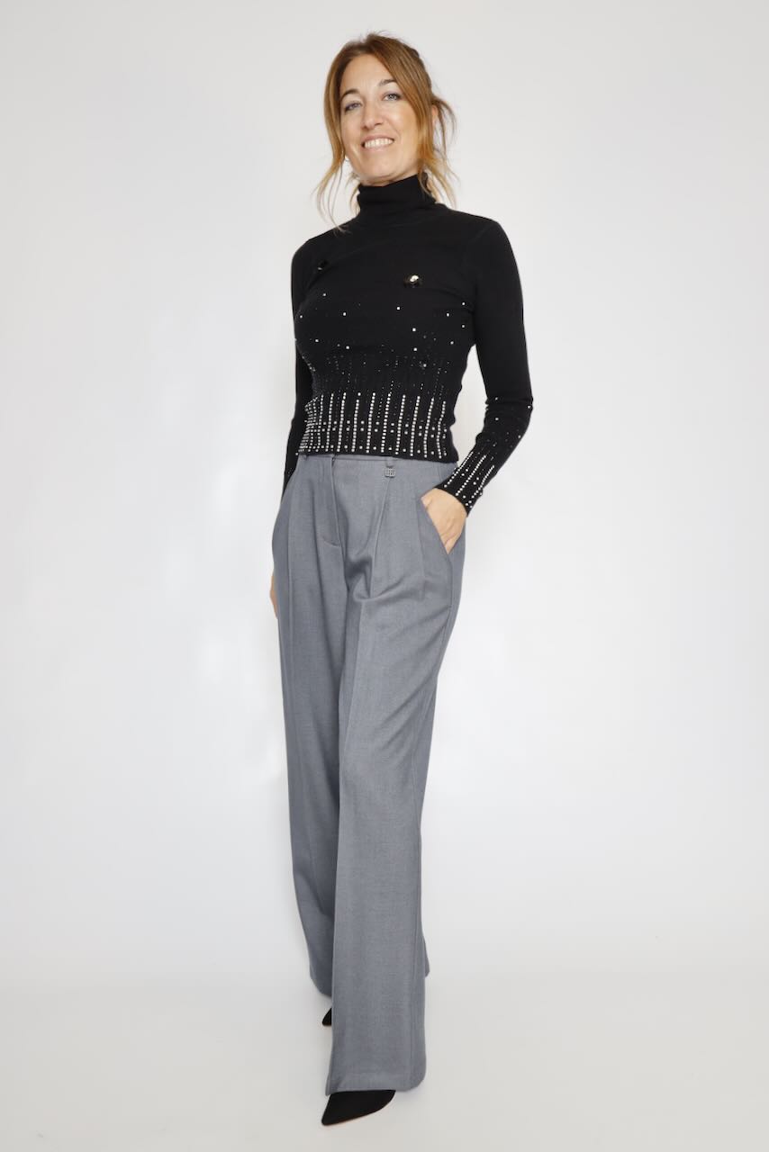 PANTALÓN PALAZZO GRIS  WV3004W81301